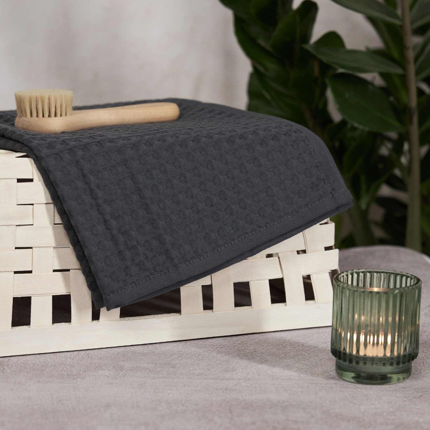 Полотенце вафельное Francesca, графит - фото № 2