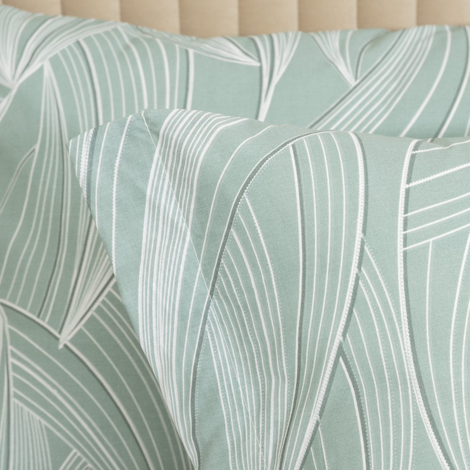 Комплект наволочек Dancing Leaves green с ушками - фото № 3