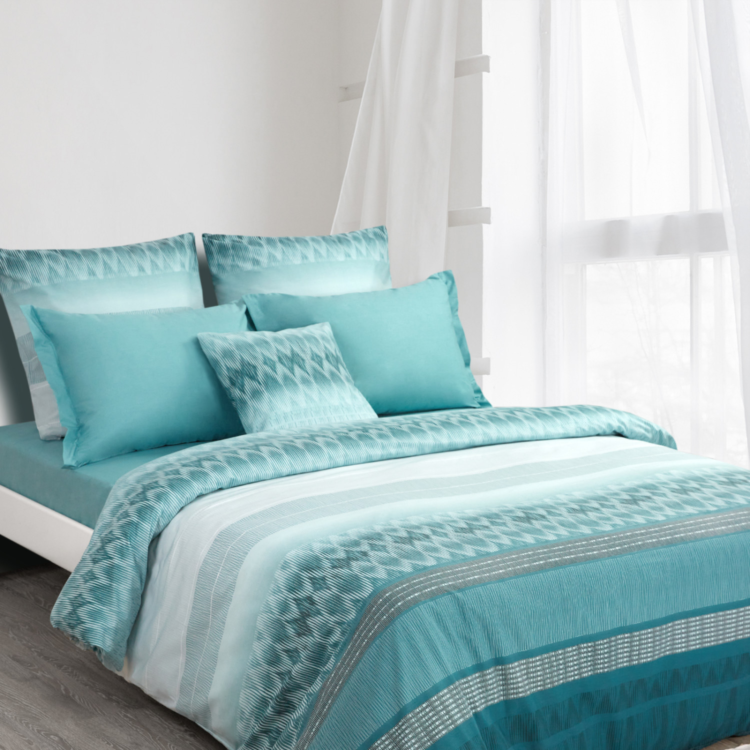 Постельное белье Levia, бирюза - фото № 4