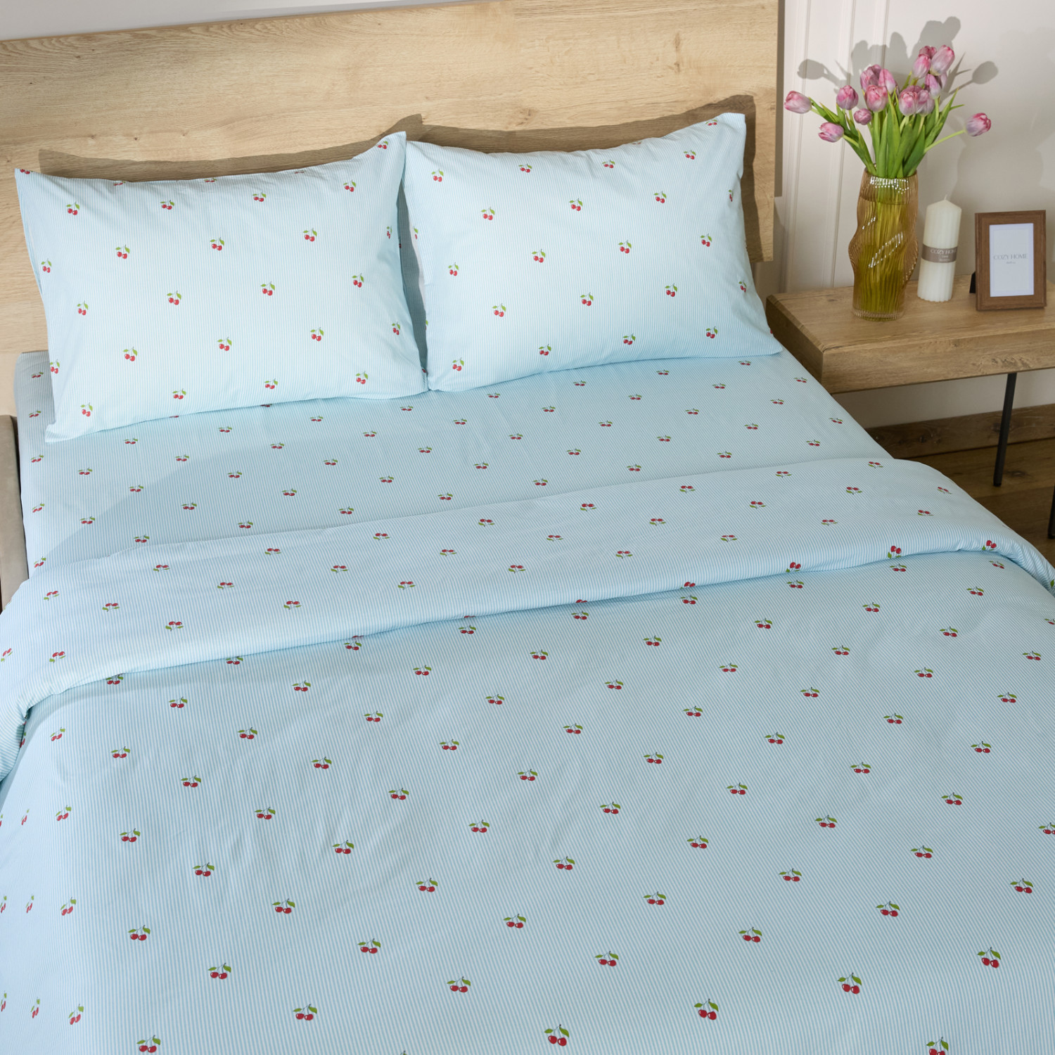 Постельное белье Вишневая полоска/Cherry stripe - фото № 5