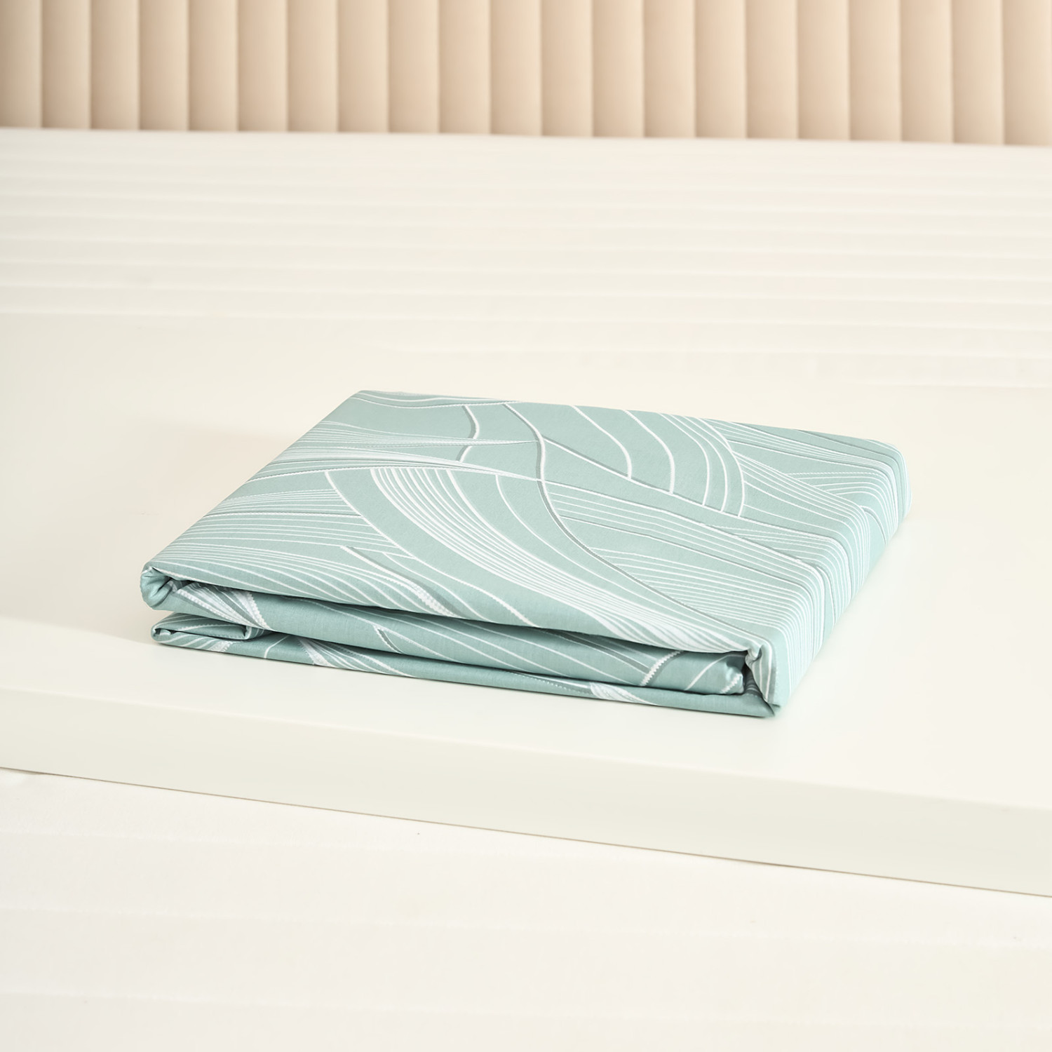 Простыня на резинке Танцующие листья/Dancing Leaves green - фото № 5