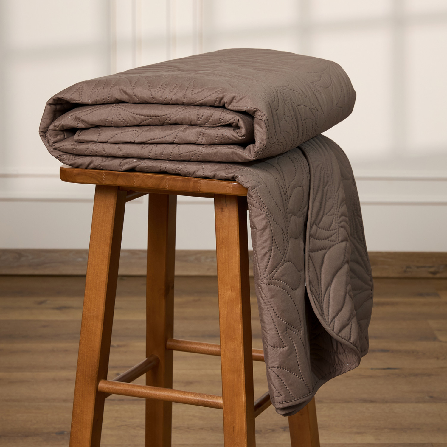 Покрывало Листочки/Fogliare, мокко - фото № 3