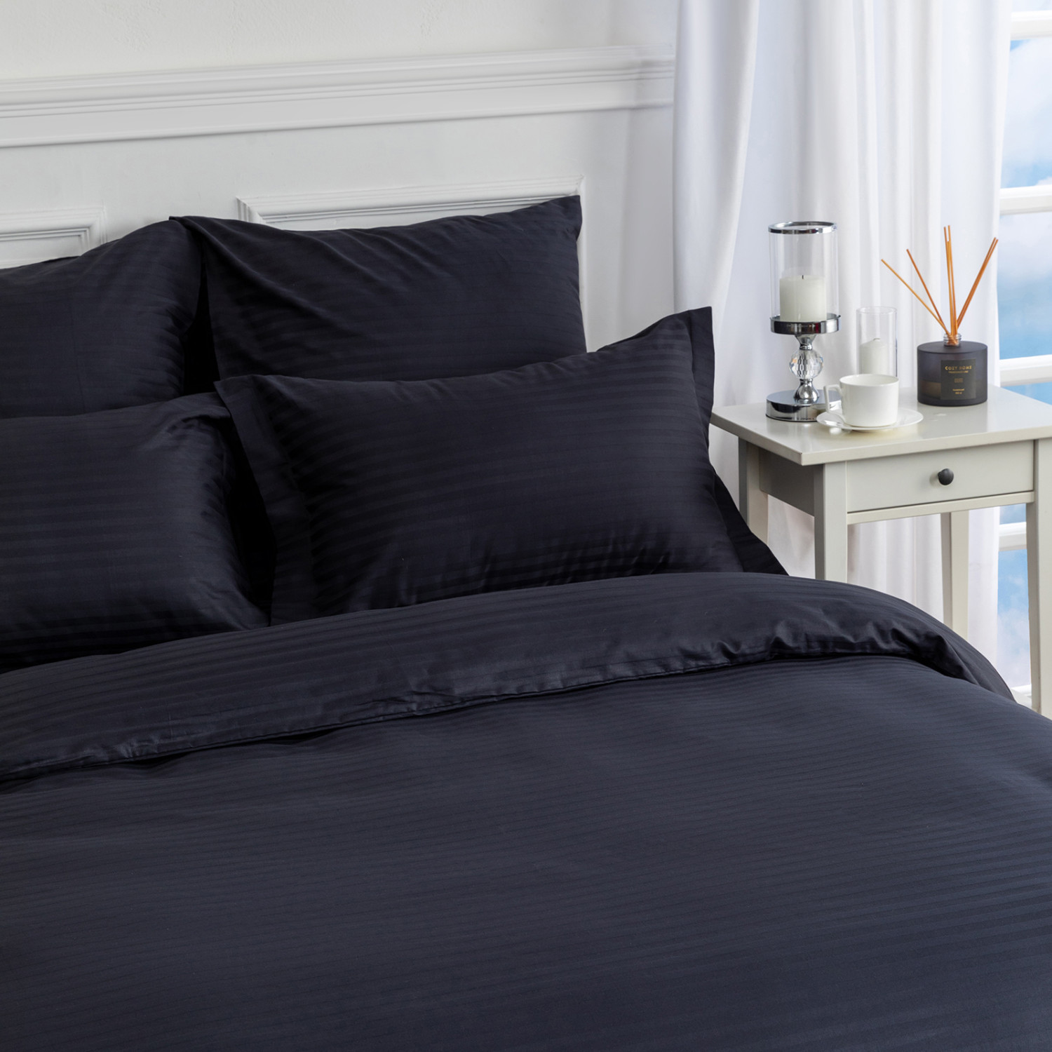 Постельное белье Black страйп-сатин II - фото № 5