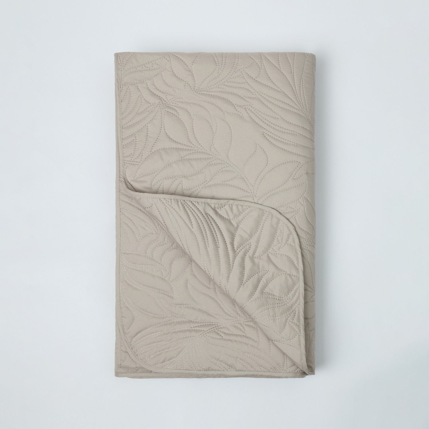 Покрывало Листочки/Fogliare, светло-серое - фото № 4