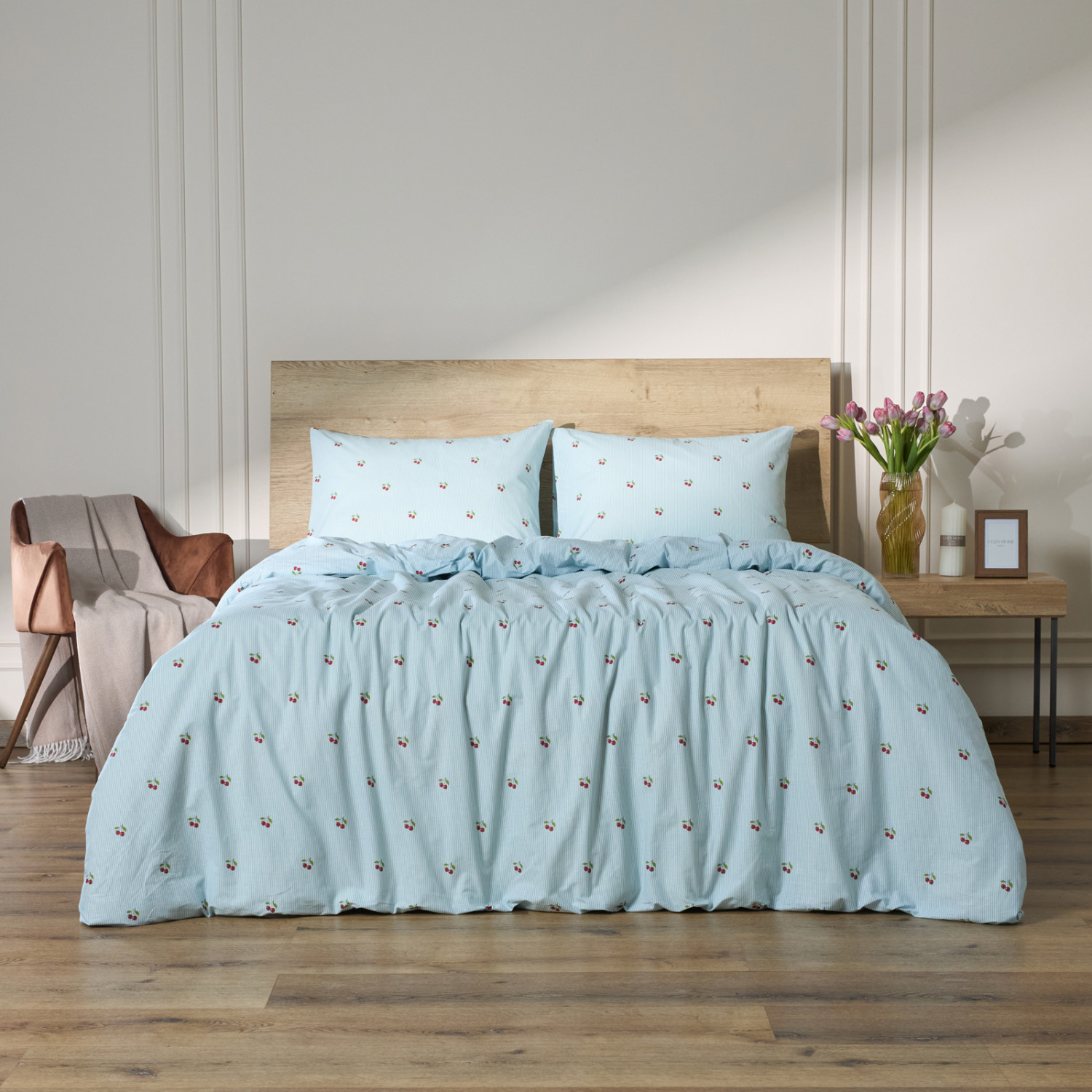 Постельное белье Вишневая полоска/Cherry stripe - фото № 3