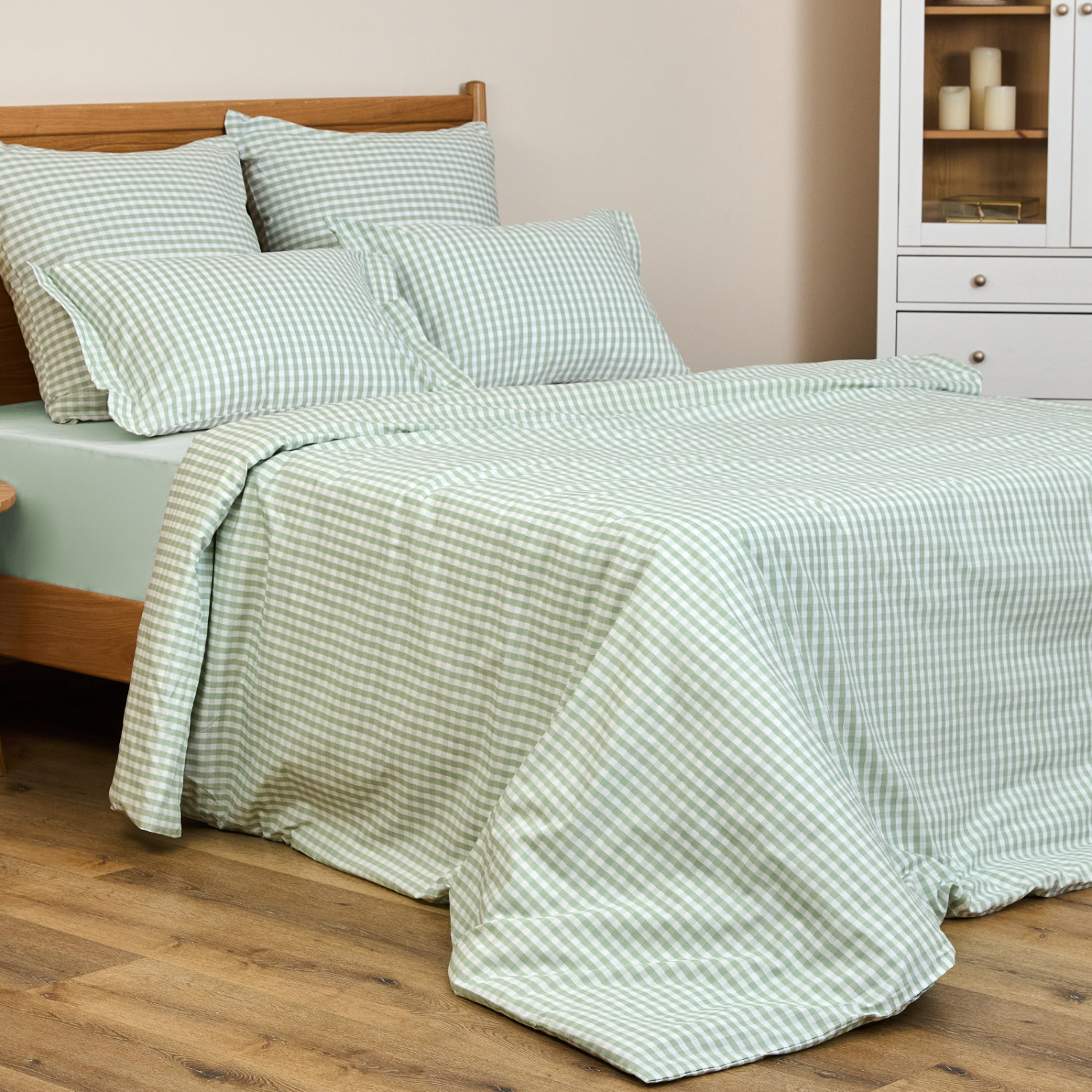 Постельное белье полукомплект Vichy, зеленое - фото № 5