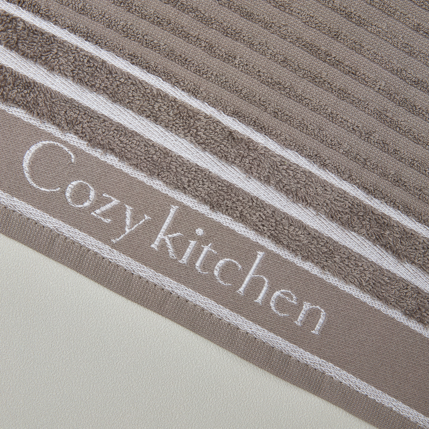 Комплект махровых полотенец COZY Kitchen, серый - фото № 4