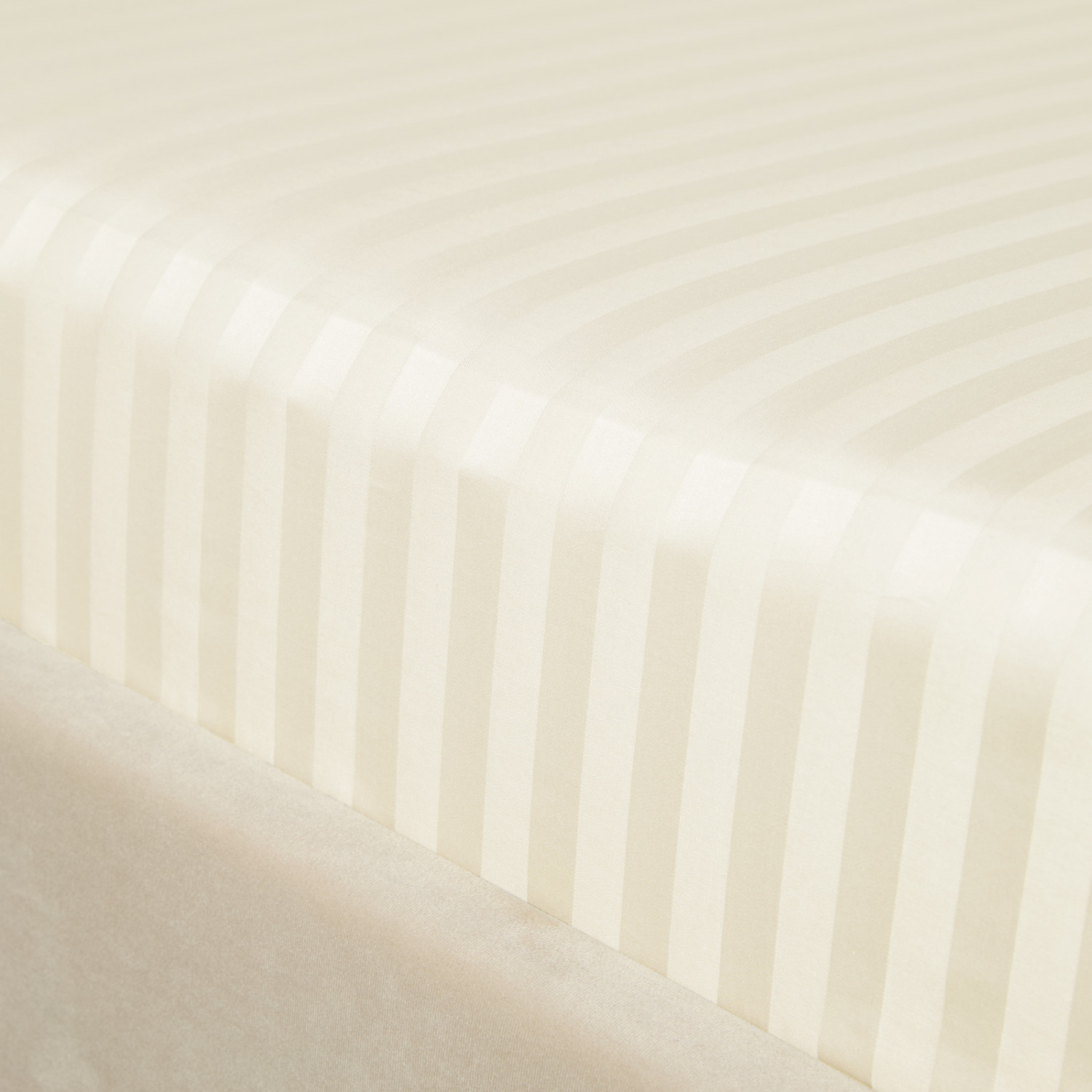 Простыня на резинке Экрю страйп-сатин 40156 - фото № 3