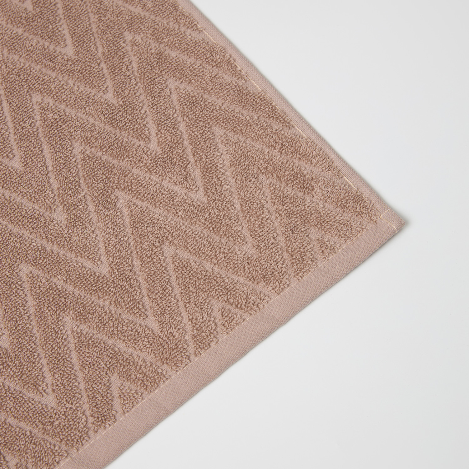 Полотенце махровое Зигзаг/Zigzag, серо-бежевое - фото № 4