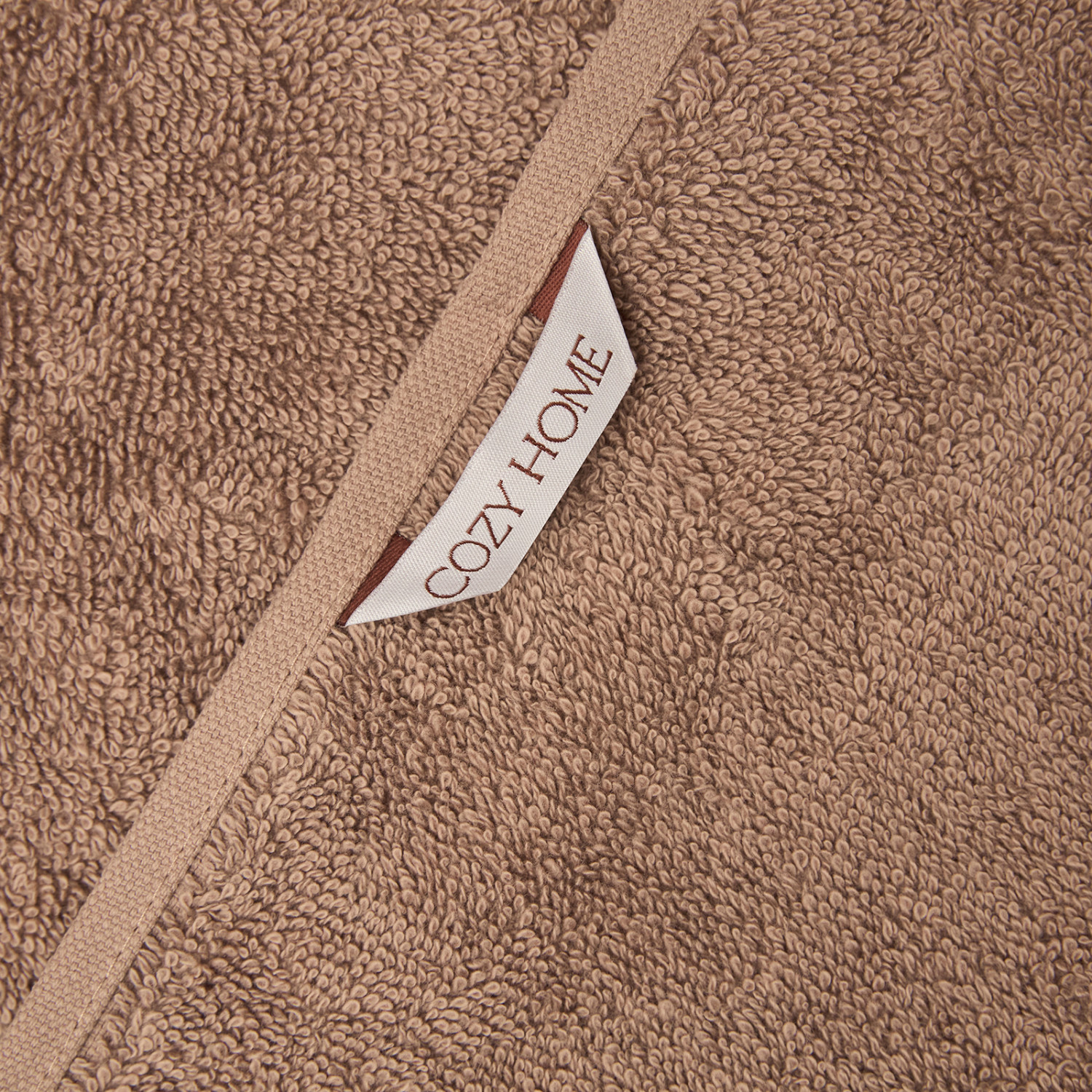 Полотенце махровое Tesoro, бежевое - фото № 3