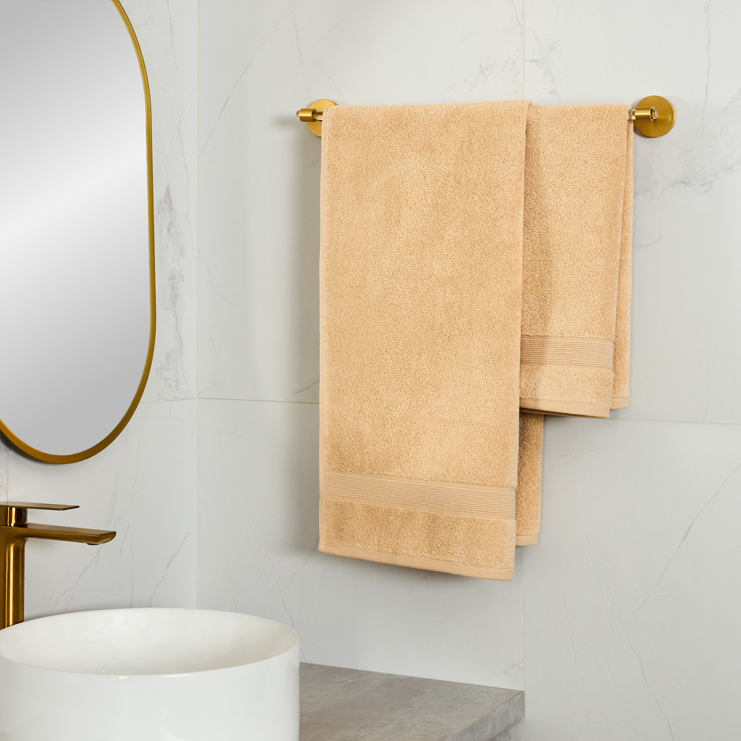 Полотенце махровое Nell, карамель - фото № 7