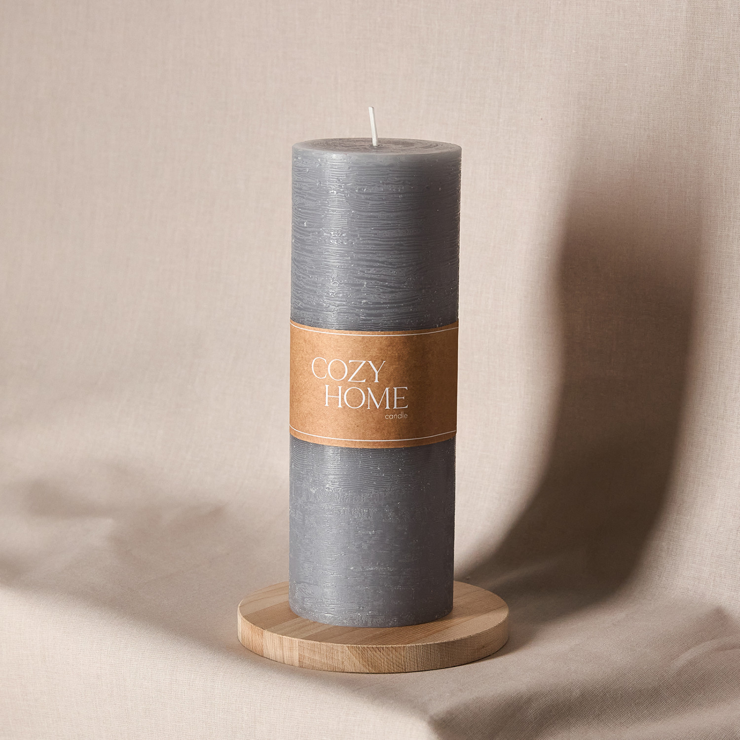 Свеча Fiamma классическая, серая - фото № 3