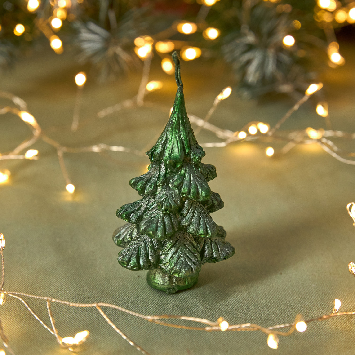 Свеча Winter tree, зеленая