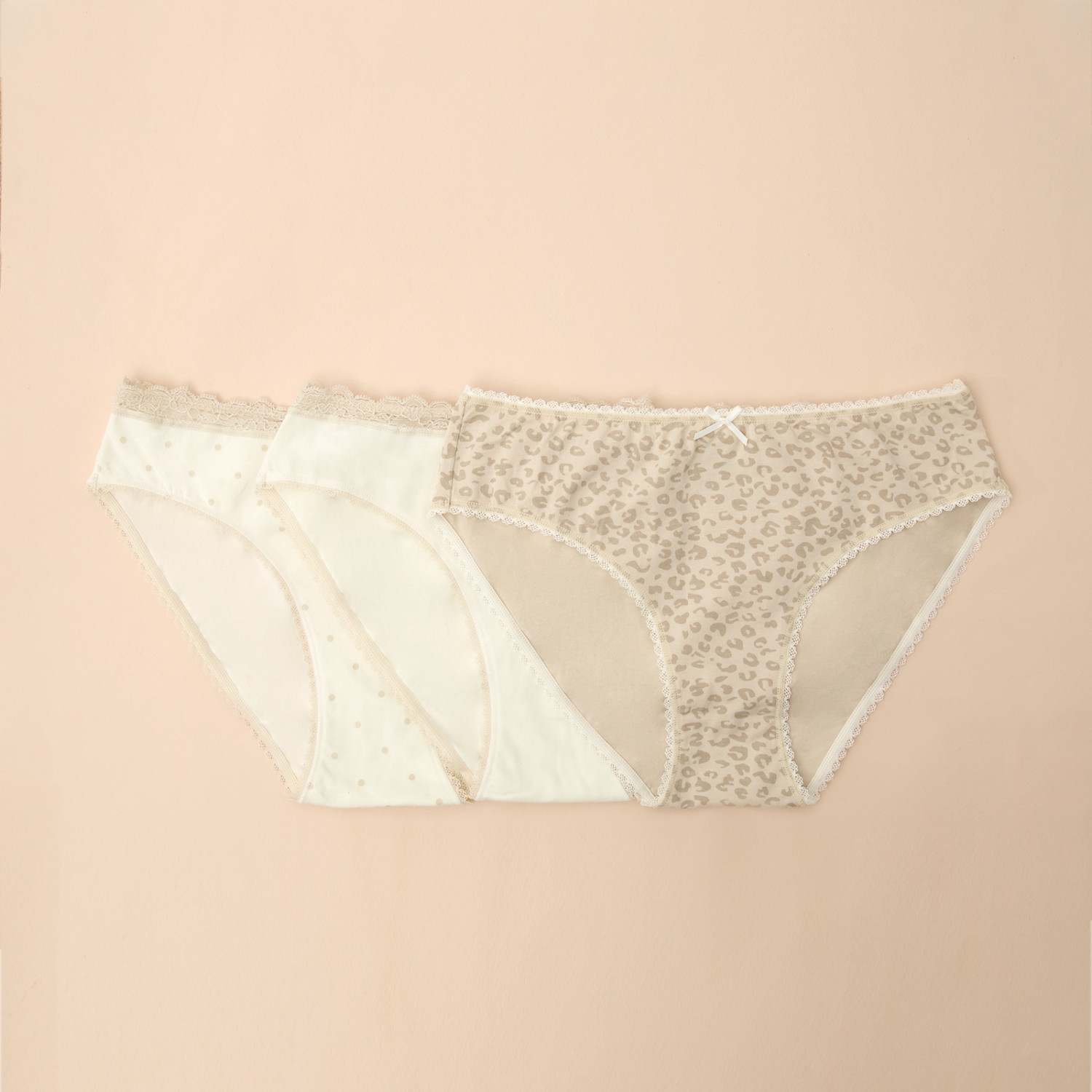 Набор трусов Slip, бежевый/белый - фото № 7