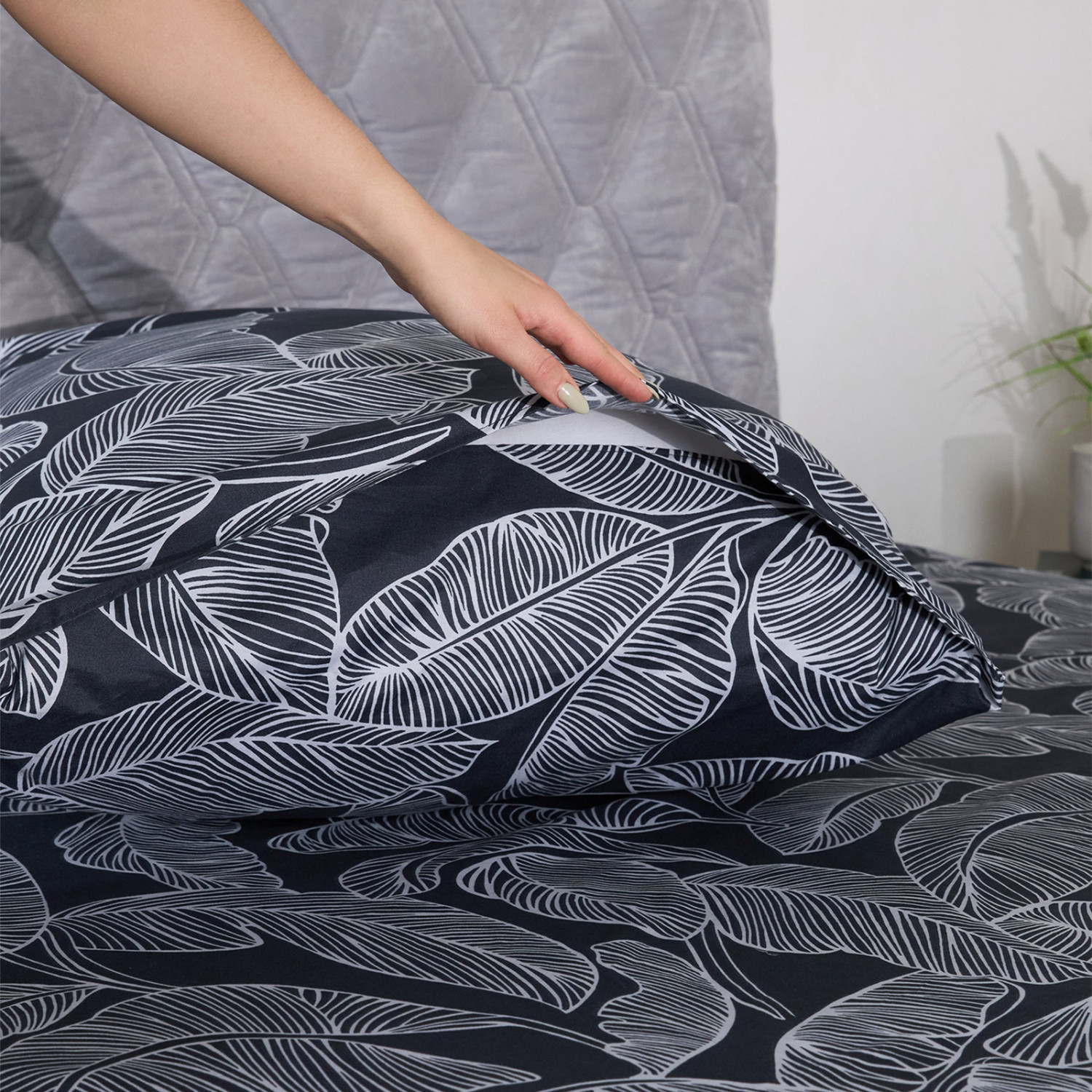 Постельное белье Floox Серые тропики - фото № 11