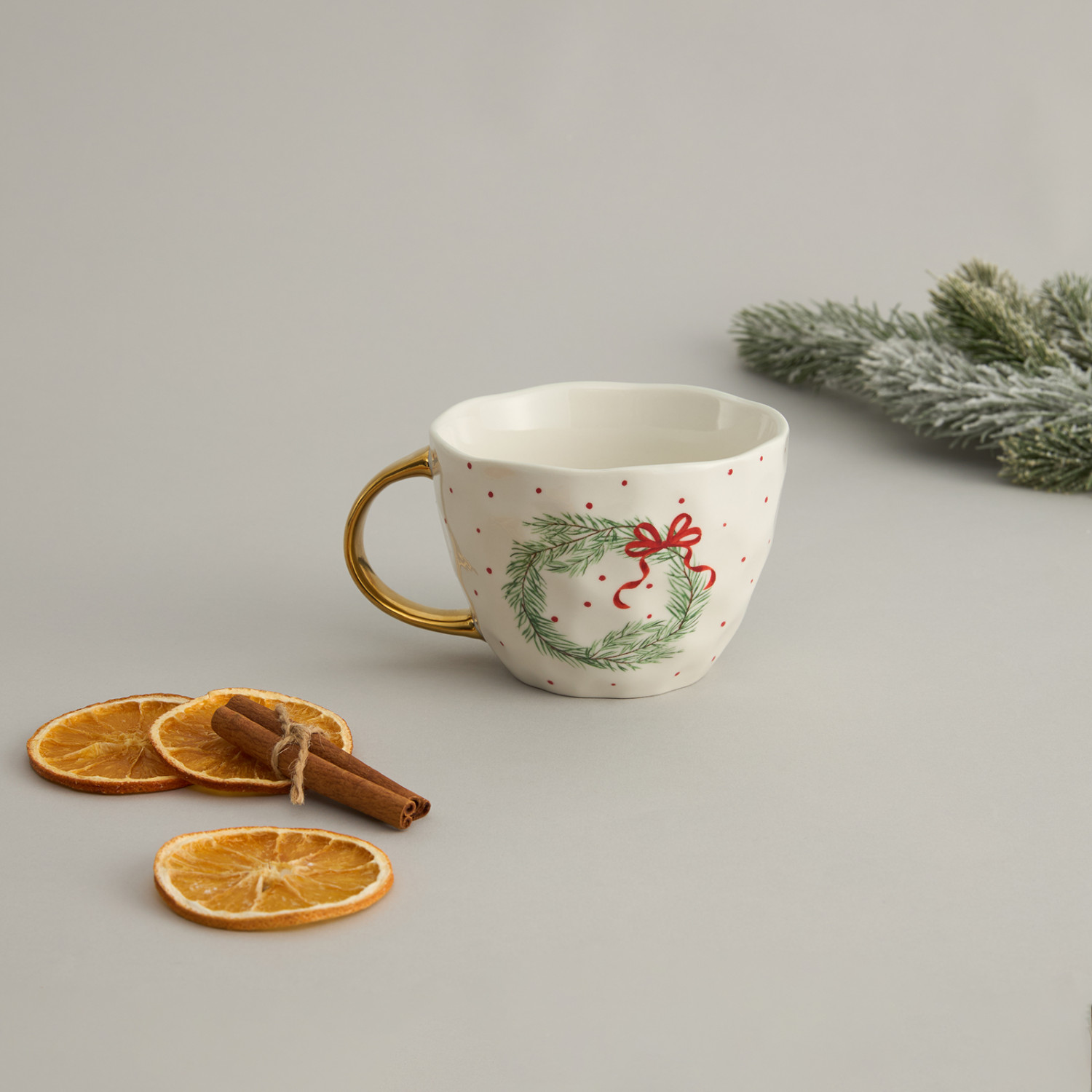 Кружка Christmas Wreath II - фото № 8