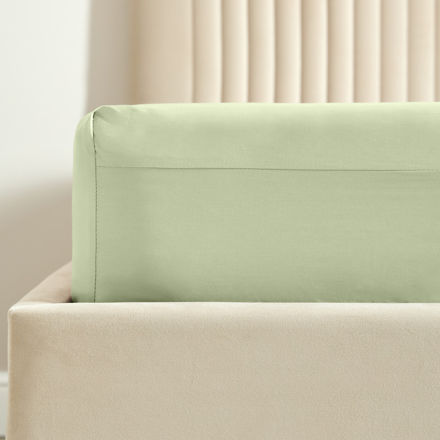 Простыня на резинке Зеленый туман/Fog Green - фото № 2