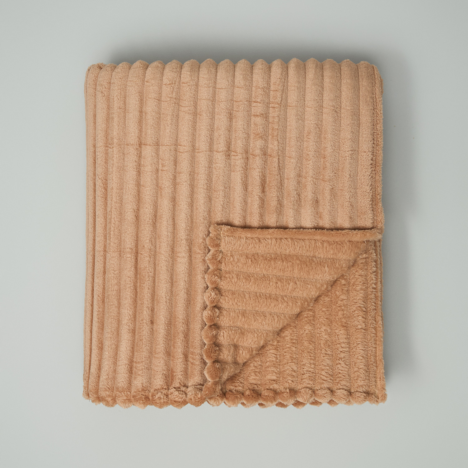 Плед Soft strip, бежевый - фото № 2