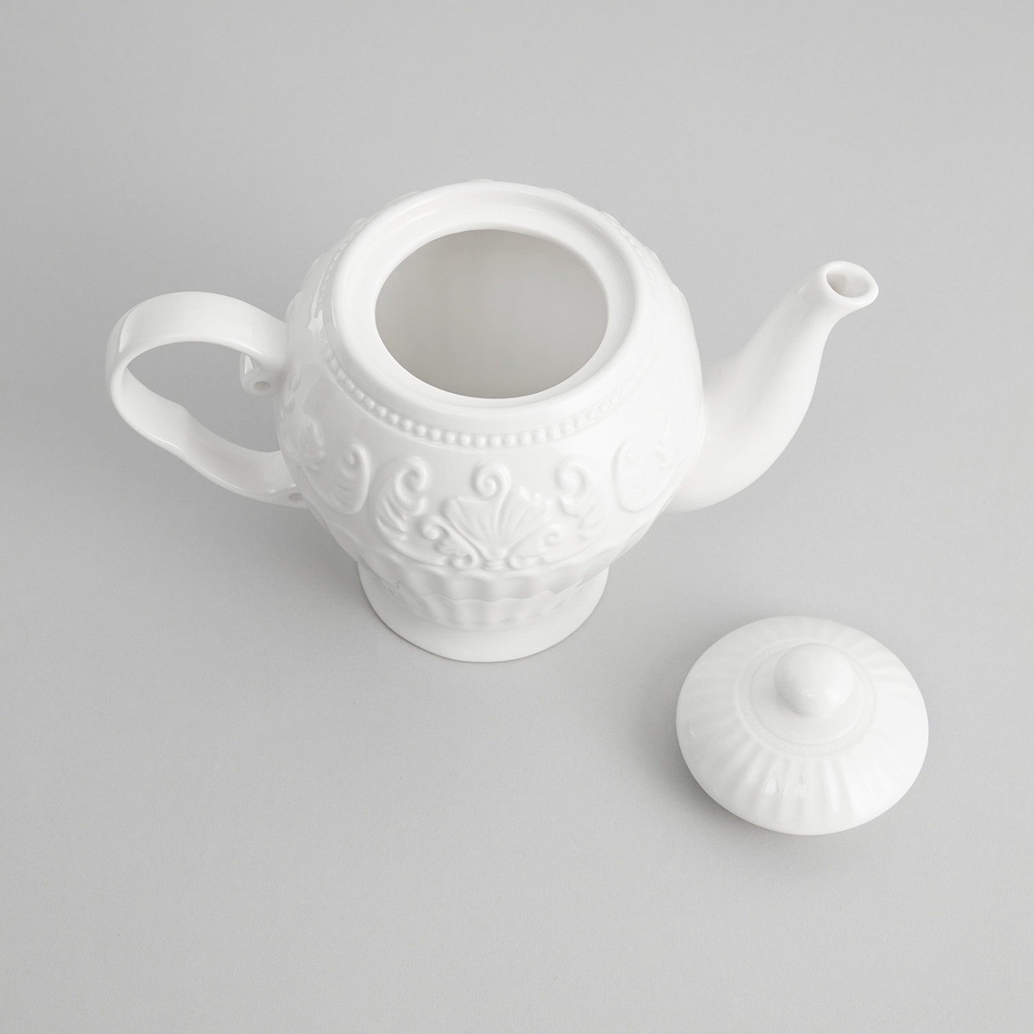 Чайник Белое тиснение/Emboss White - фото № 3