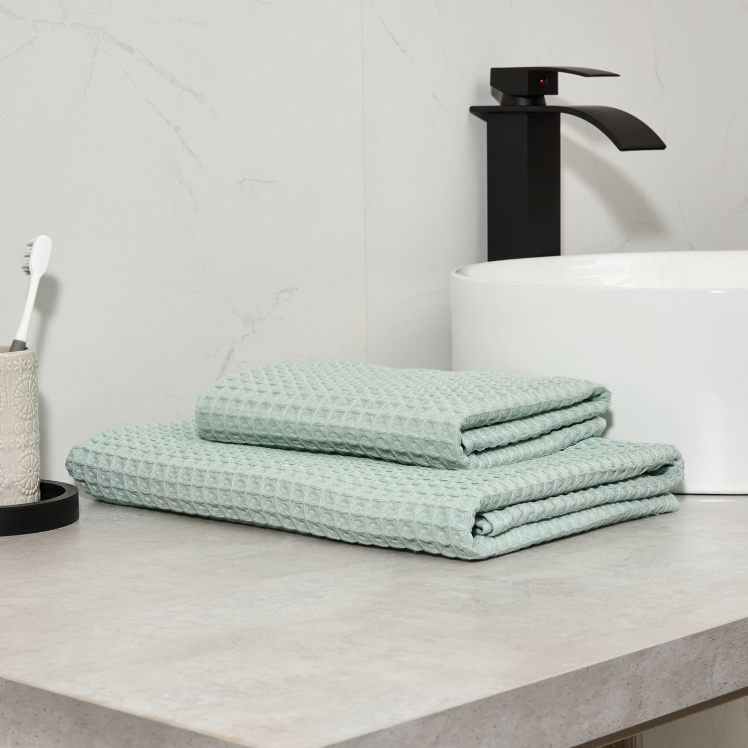 Полотенце вафельное Lorgo, мята - фото № 8