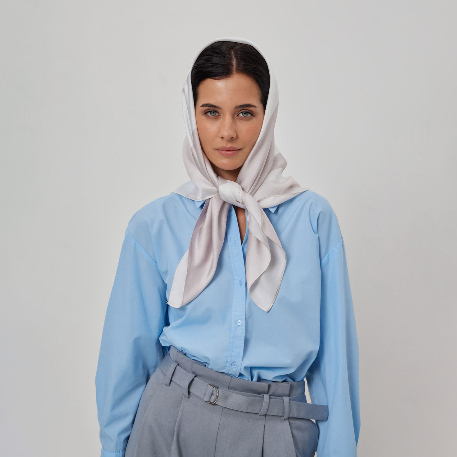 Платок шейный Divina, бежевый I - фото № 5