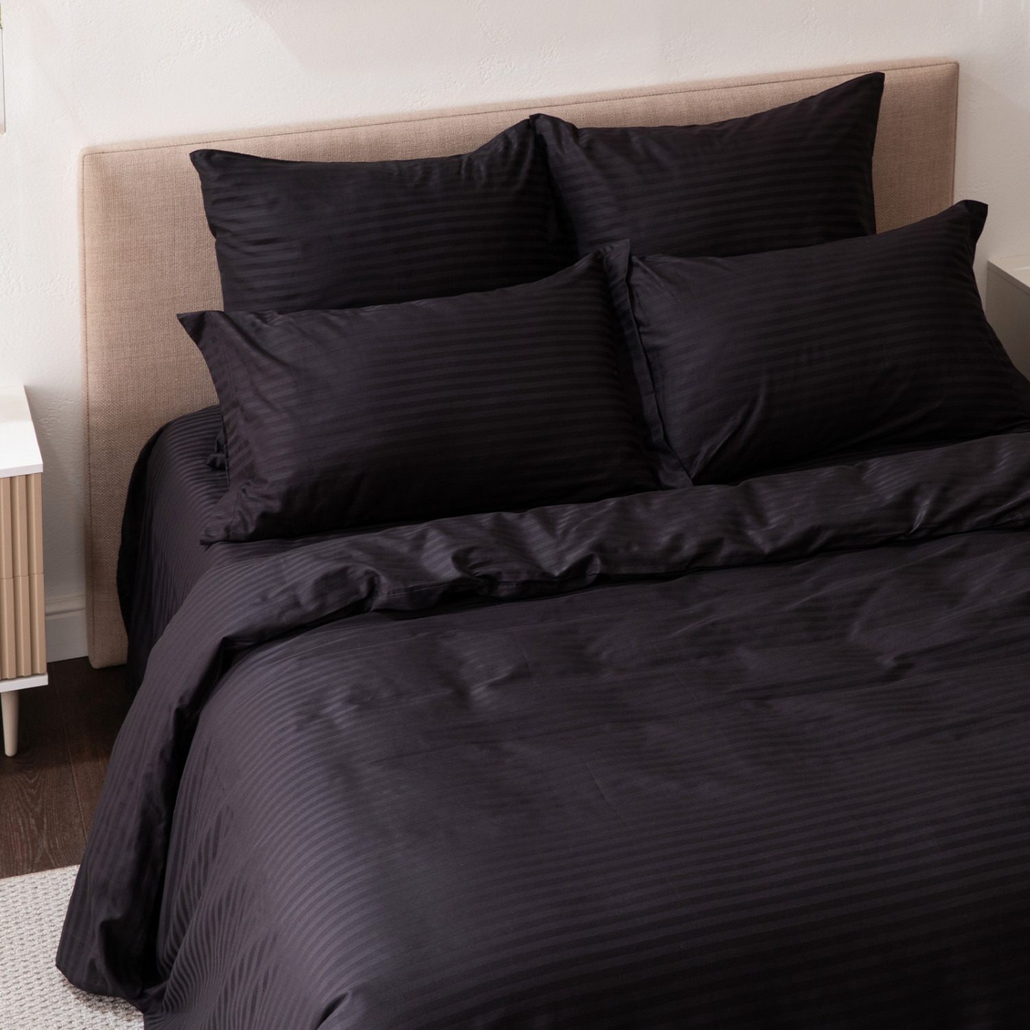 Постельное белье Black страйп-сатин I - фото № 11