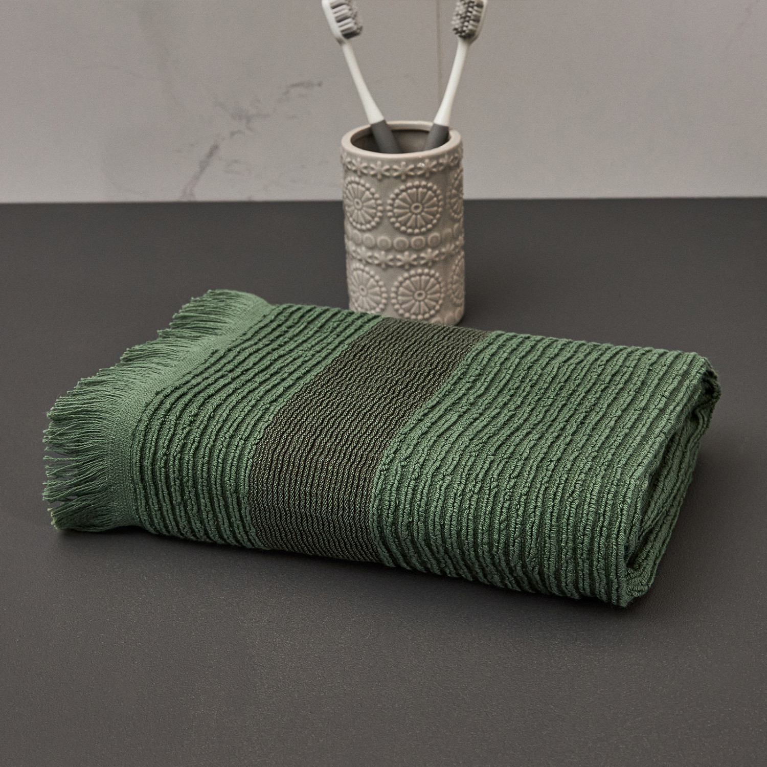 Полотенце махровое Монталто/Montalto, зеленое - фото № 4