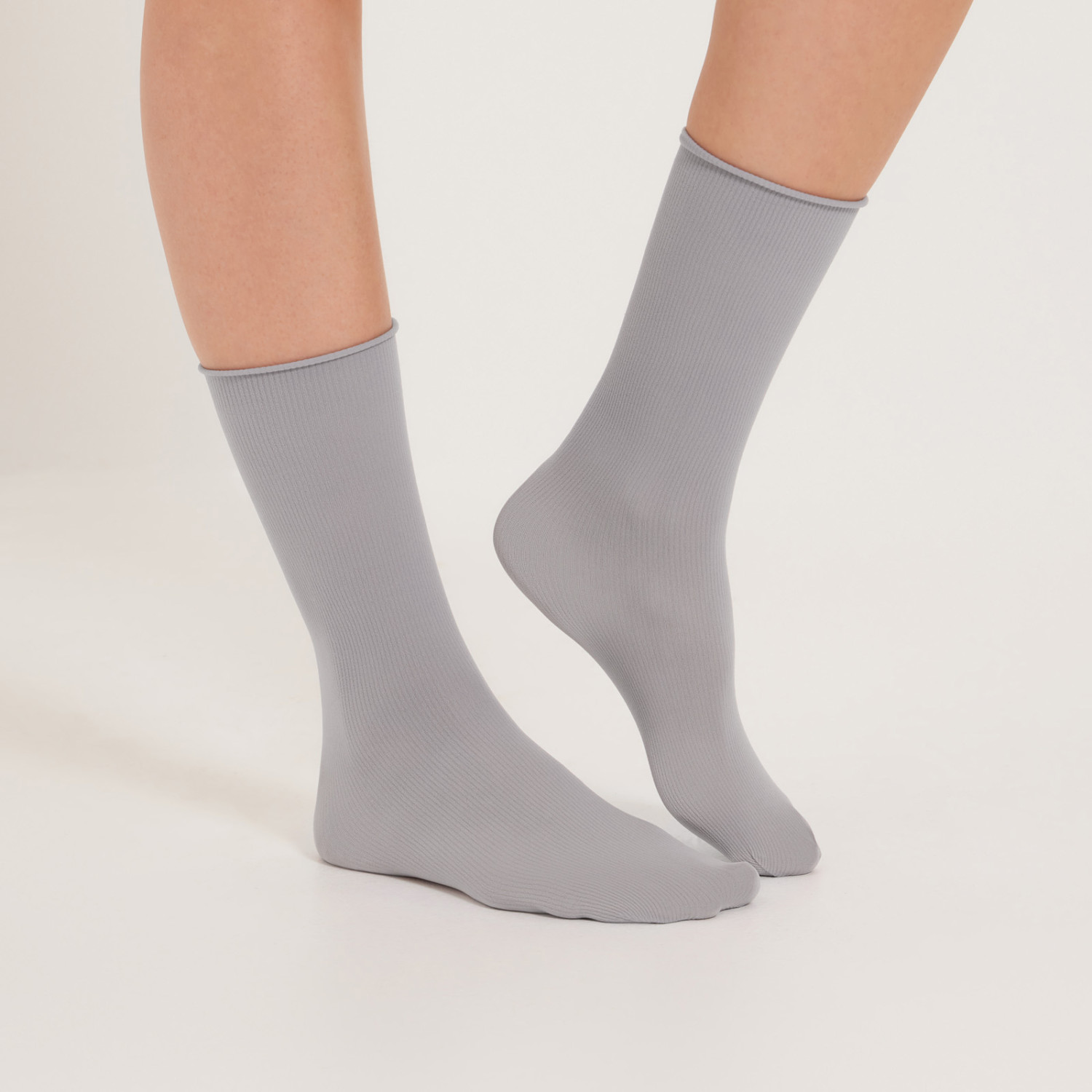 Носки Сильва, молочные/голубые - фото № 4