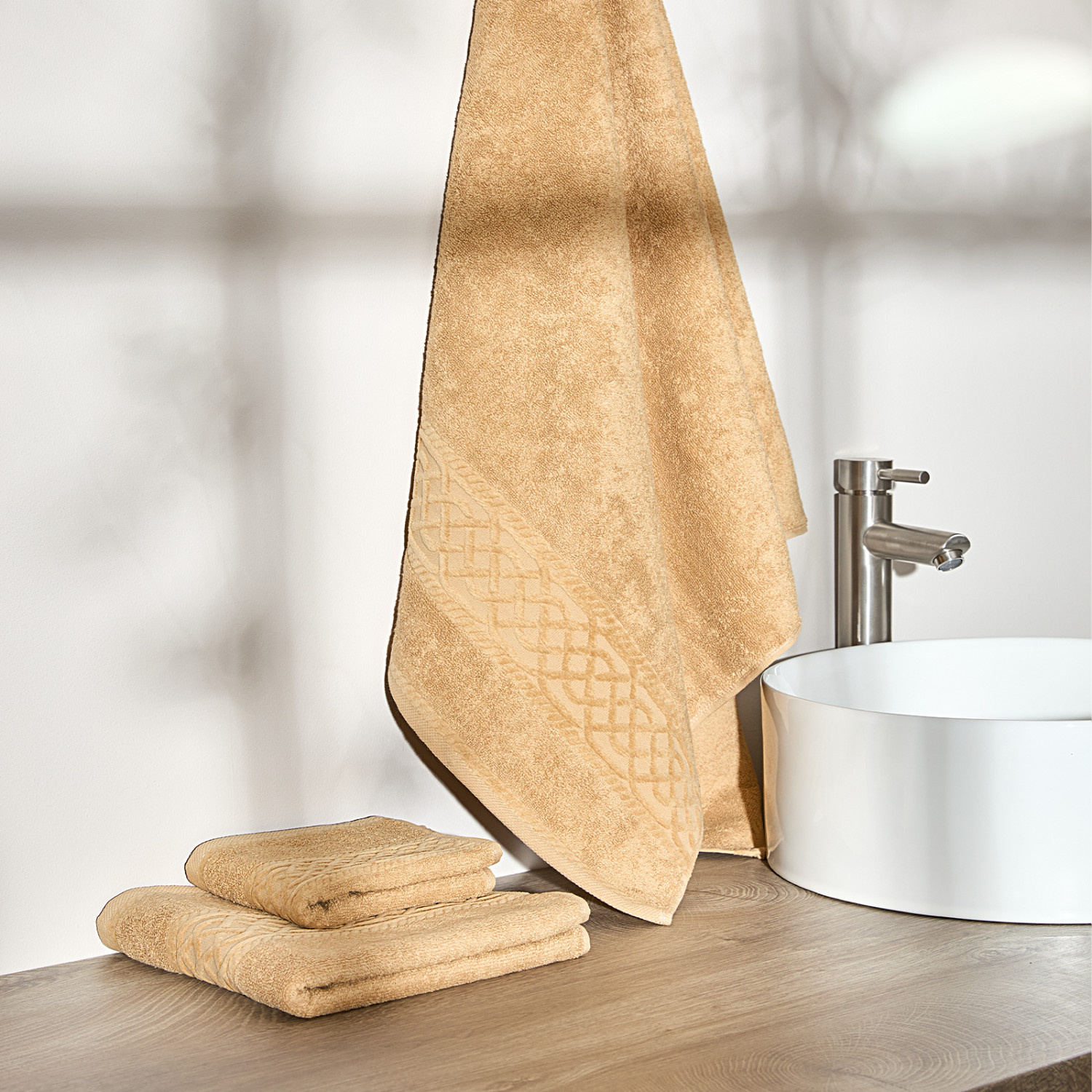 Полотенце махровое Costanza, горчица - фото № 2