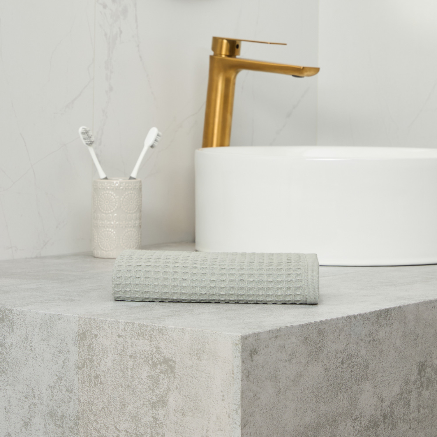 Полотенце вафельное Franсо, серое - фото № 2