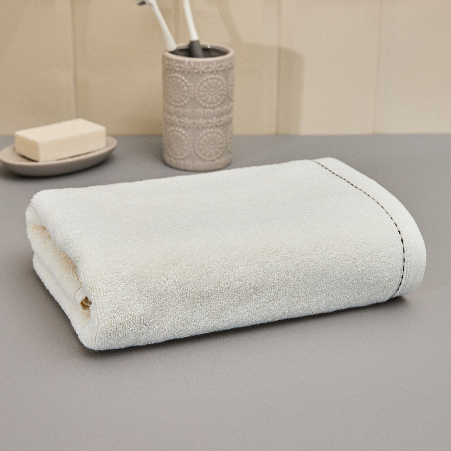 Полотенце махровое Амадео/Amadeo, экрю - фото № 4