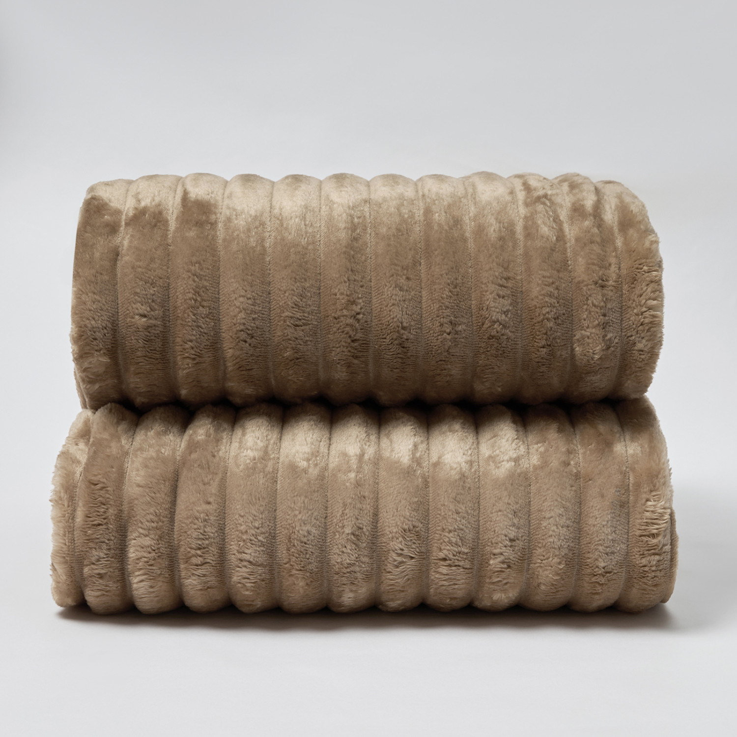 Плед Мягкая полоска/Soft strip, коричневый