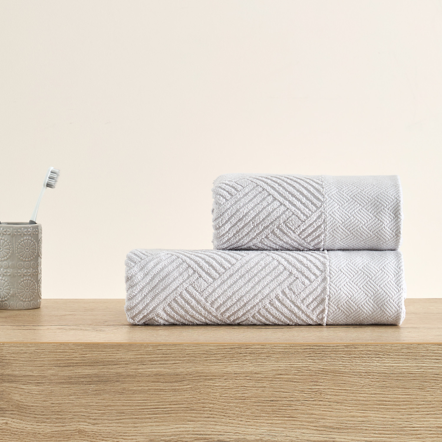 Полотенце махровое Zigzag, серое - фото № 6