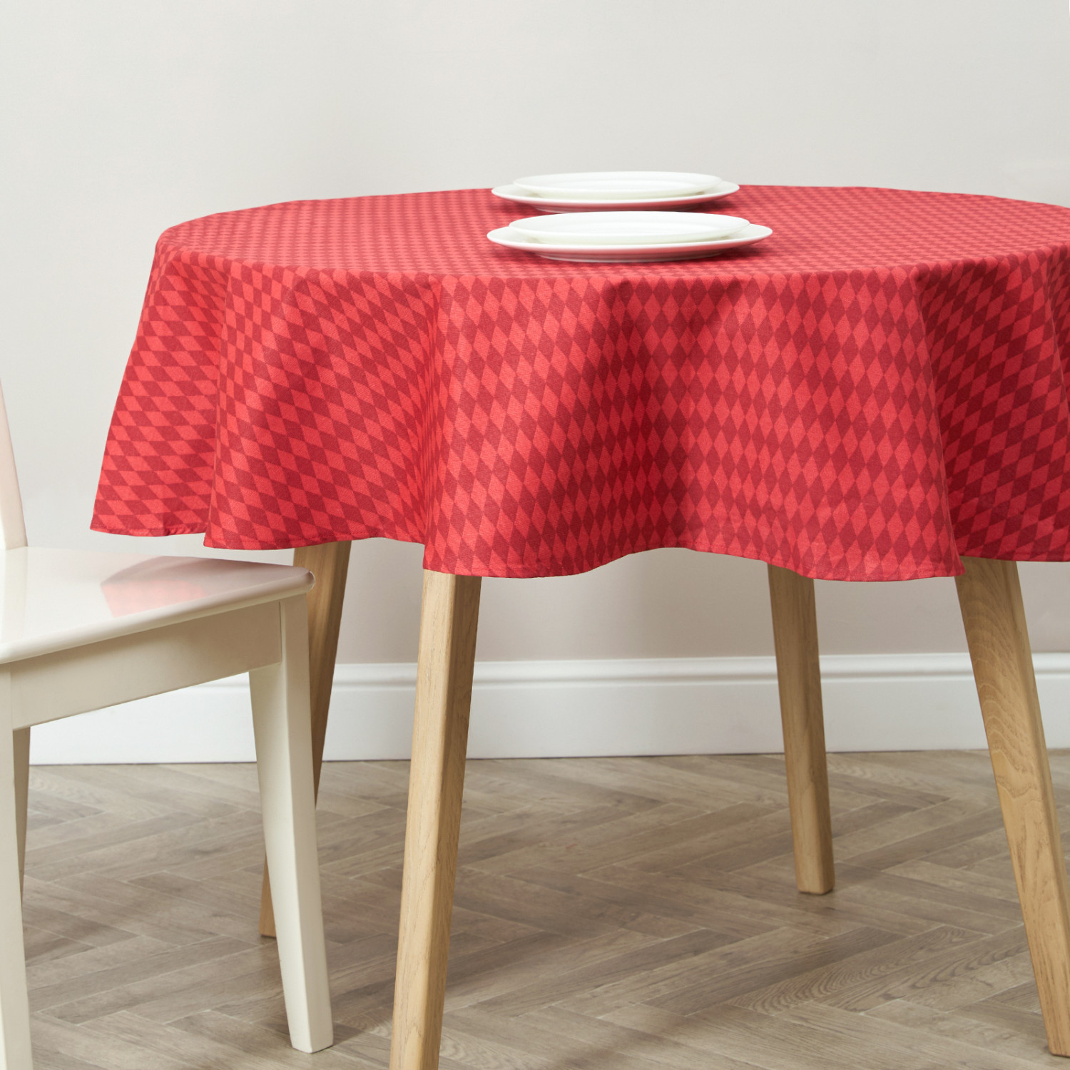 Скатерть круглая Ромб/Rhombus, красная