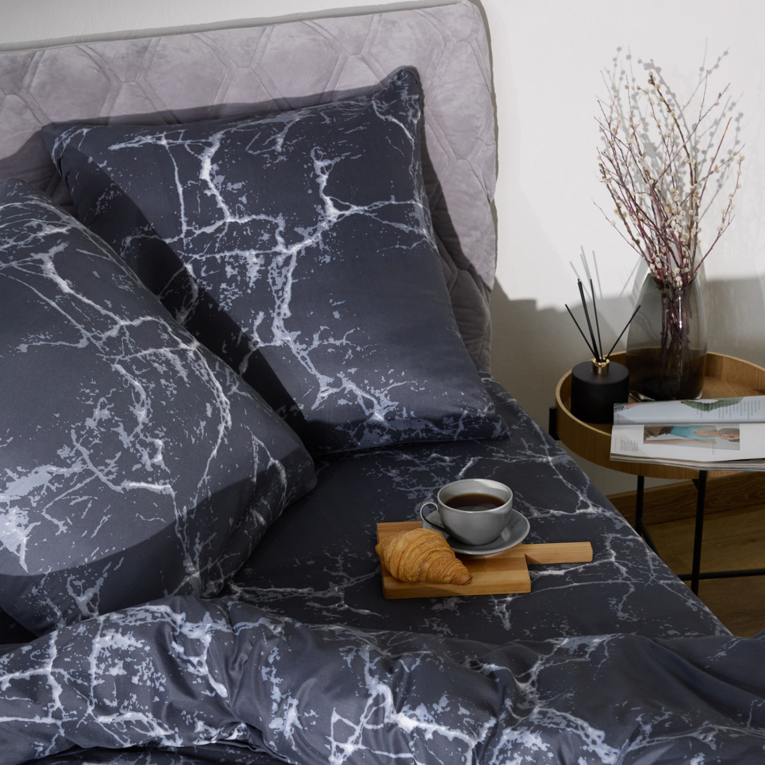Постельное белье Floox Серый мрамор - фото № 7