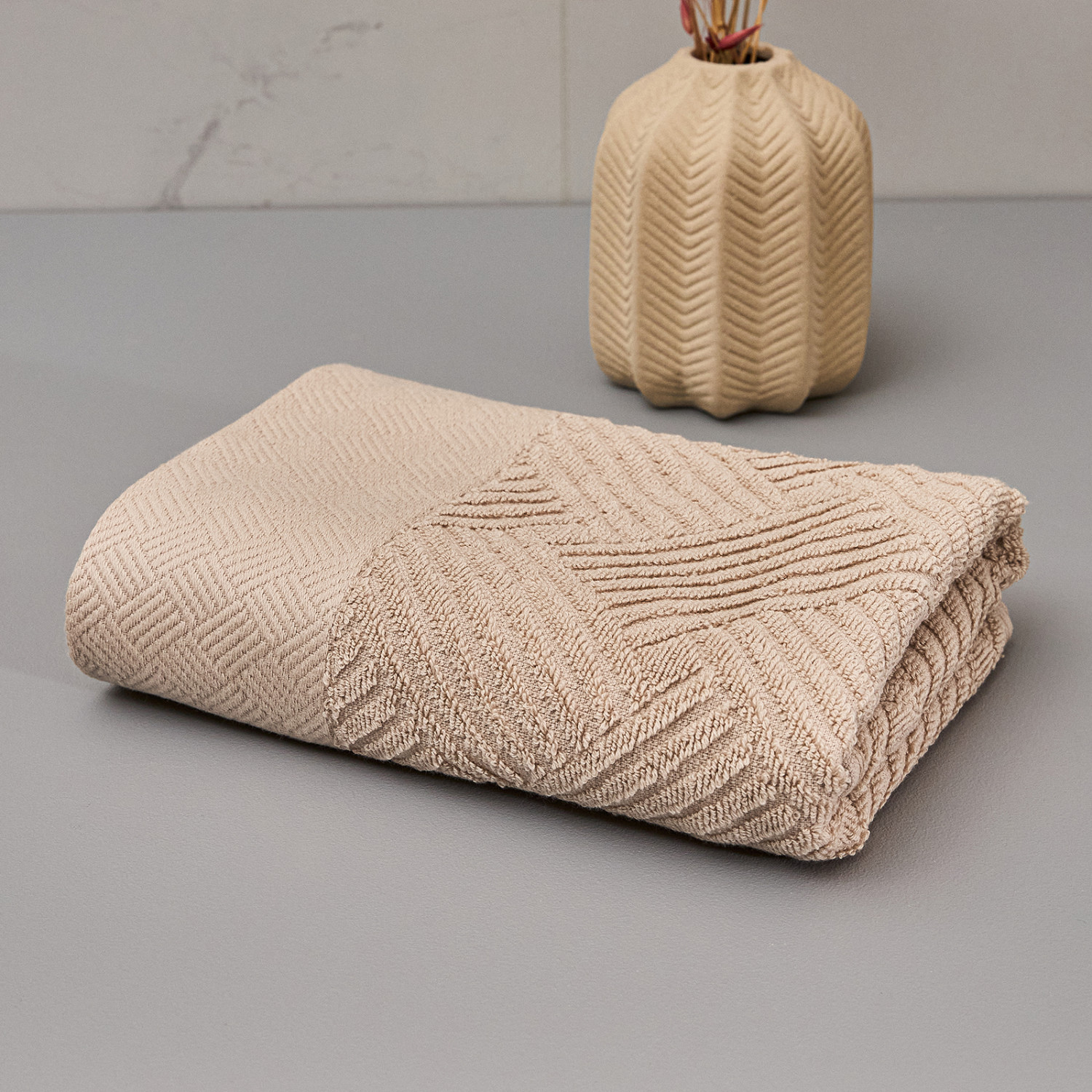 Полотенце махровое Zigzag, песок - фото № 4