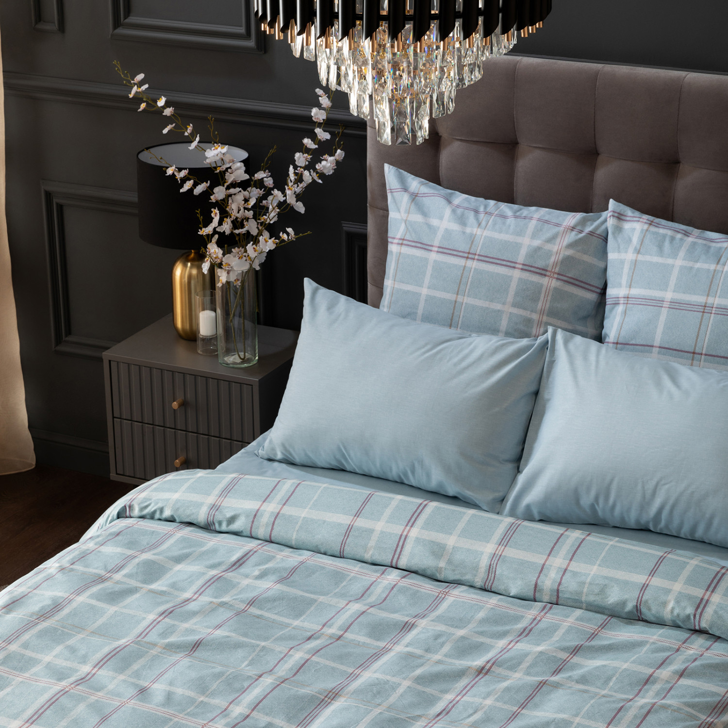 Постельное белье Rigoroso, голубое - фото № 4