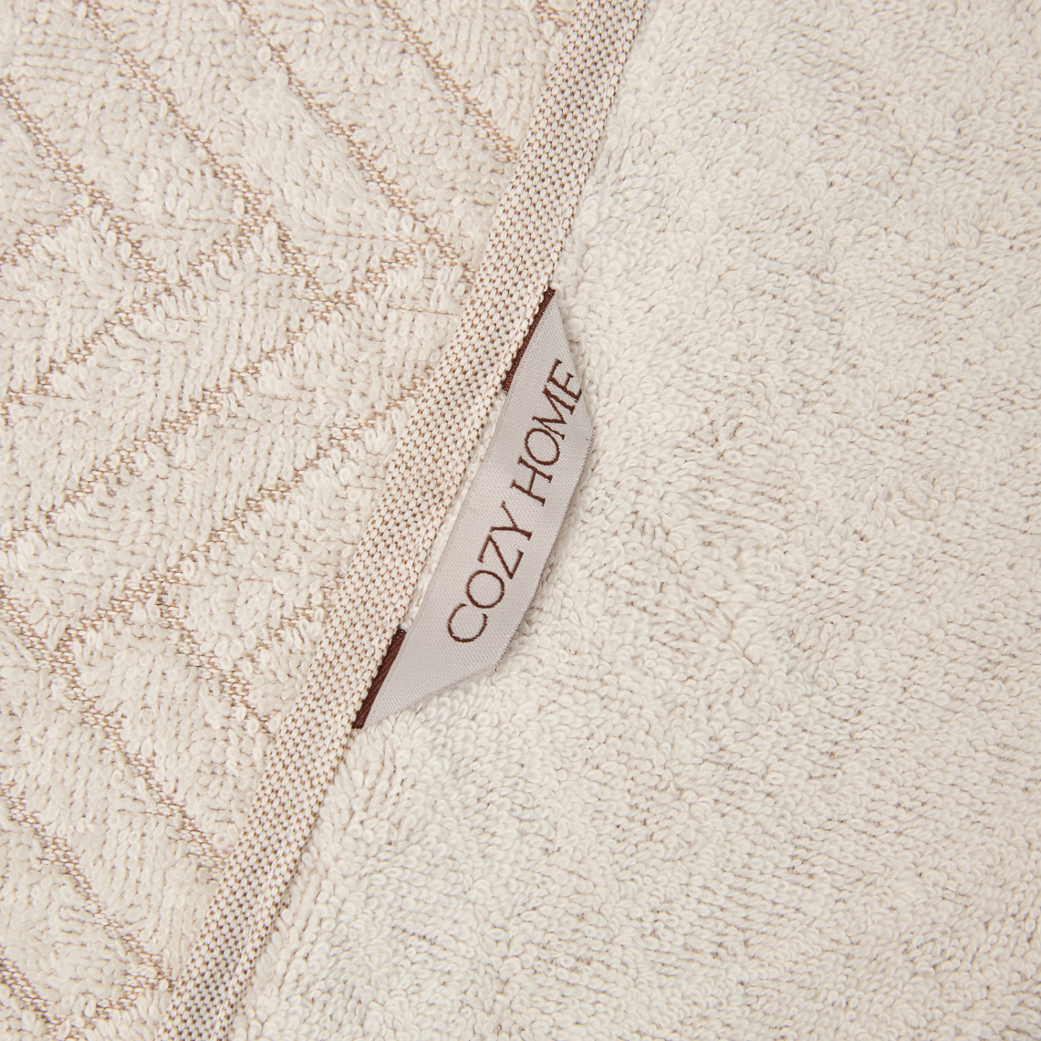 Полотенце махровое Casetta, бежевое - фото № 3