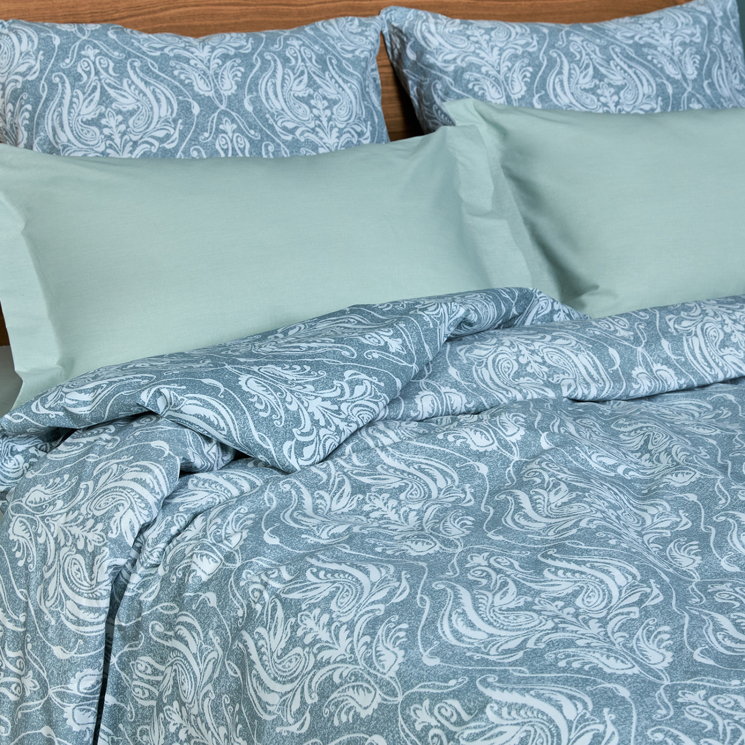 Постельное белье Damasco, голубое - фото № 8