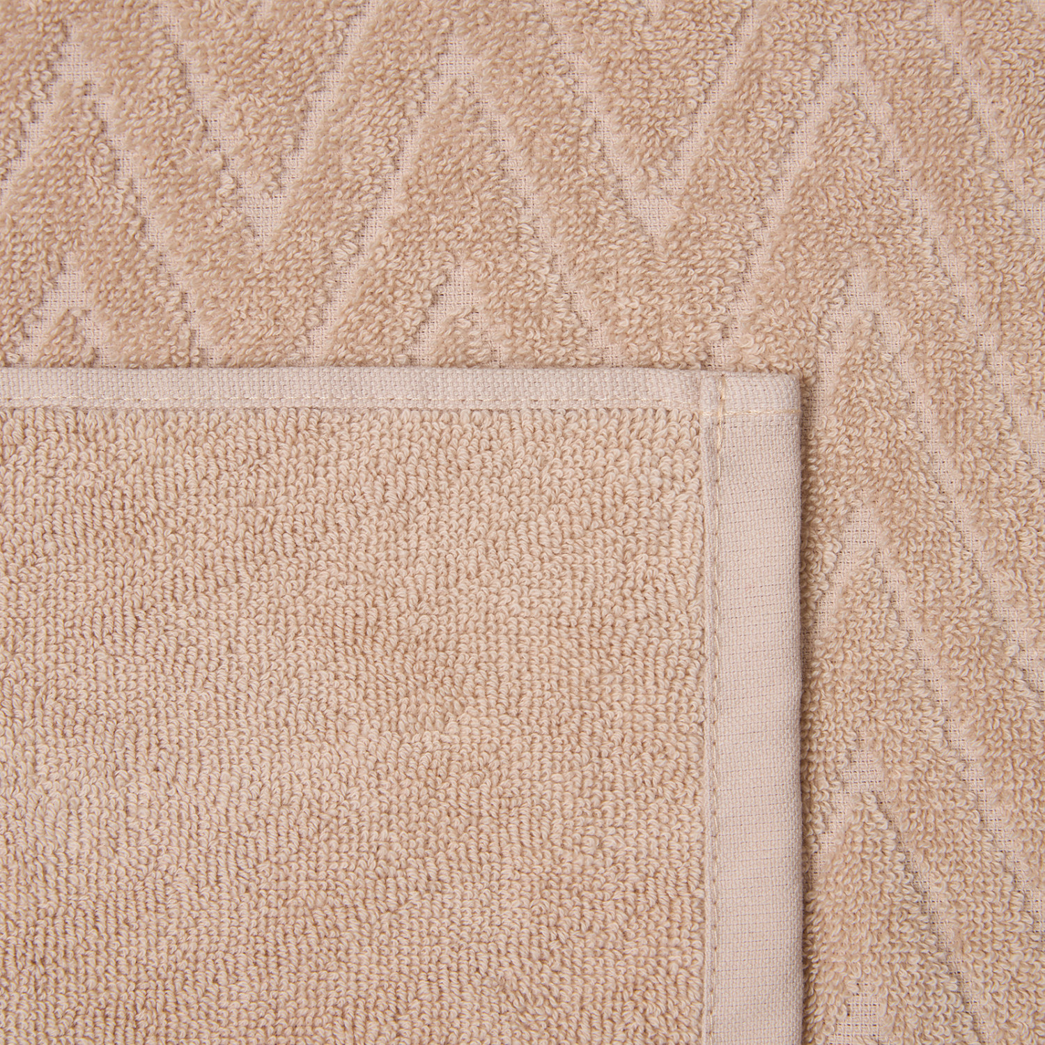 Полотенце махровое Зигзаг/Zigzag, светло-бежевое - фото № 3