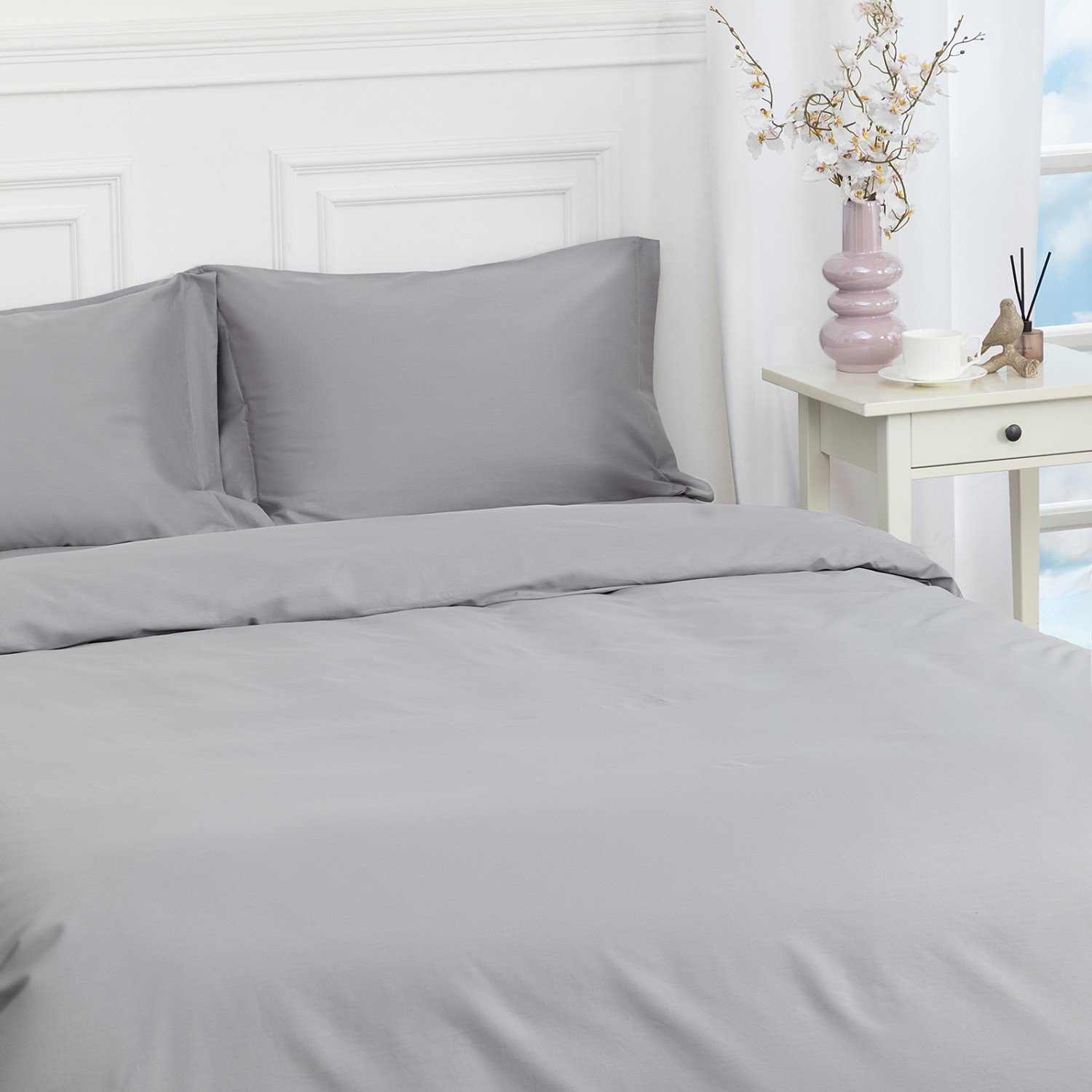 Постельное белье Серебристо-серый/Silver grey - фото № 6