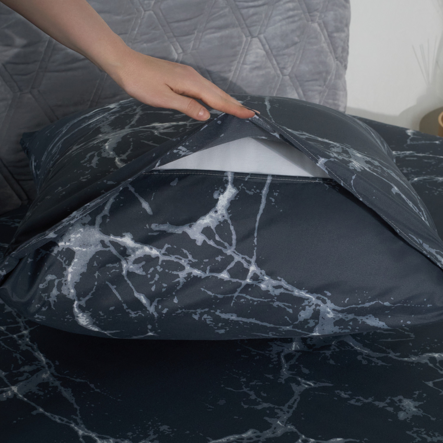 Постельное белье Floox Серый мрамор - фото № 9