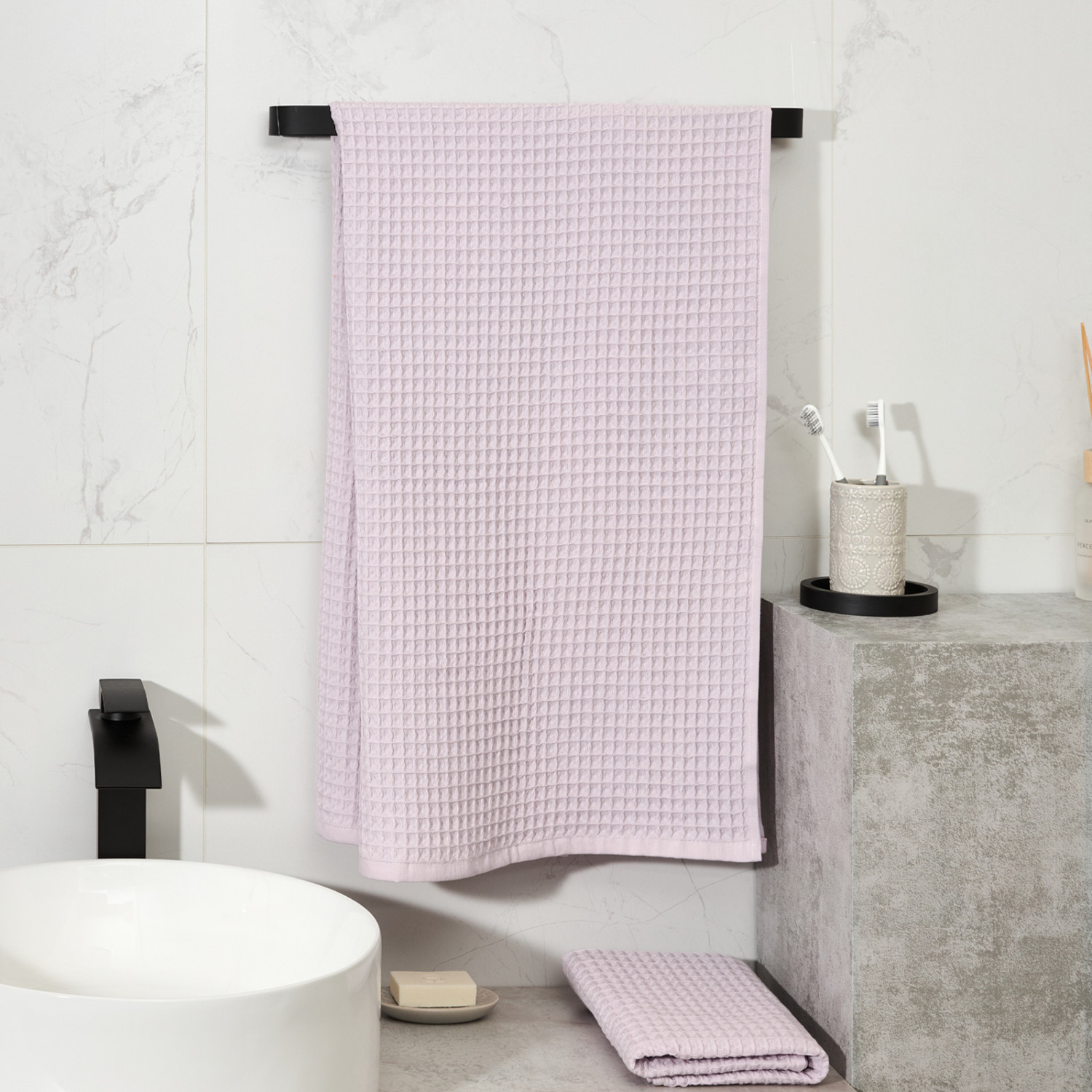 Полотенце вафельное Лорг/Lorgo, сирень