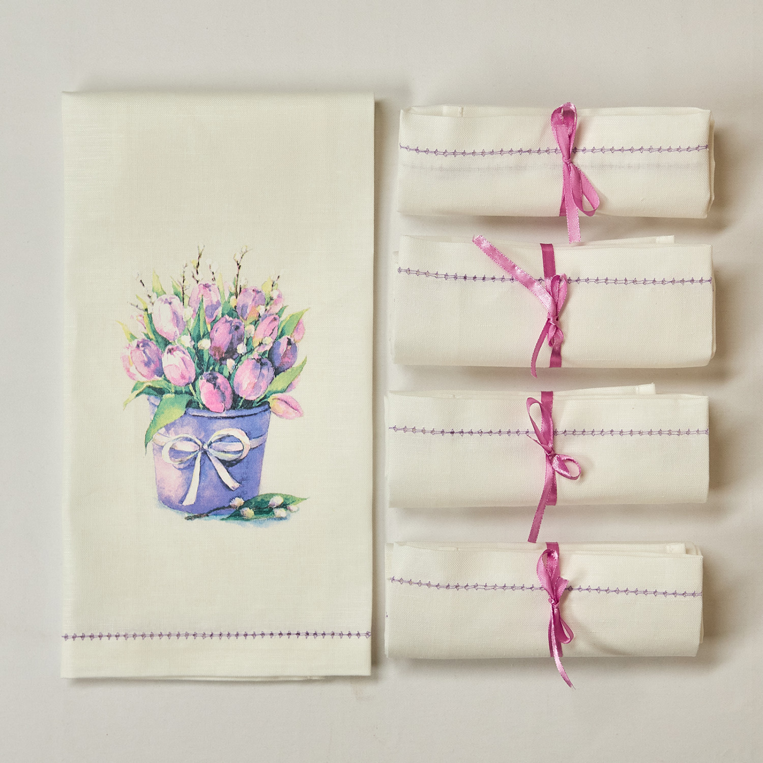 Комплект полотенец Тюльпаны - фото № 2