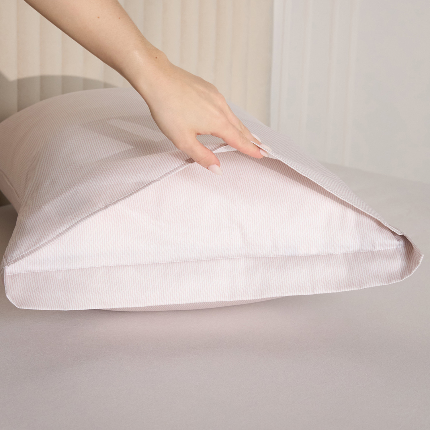 Комплект наволочек Эстелла (светло-розовый) с ушками - фото № 3