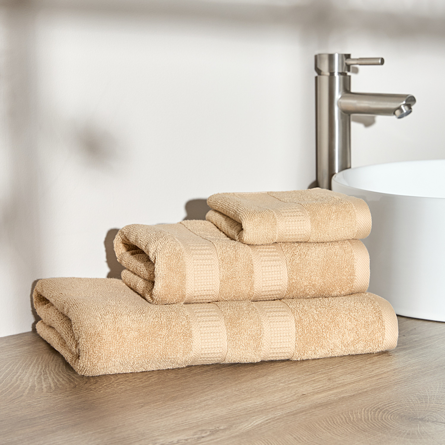 Полотенце махровое Беттин/Bettino, бежевое - фото № 7