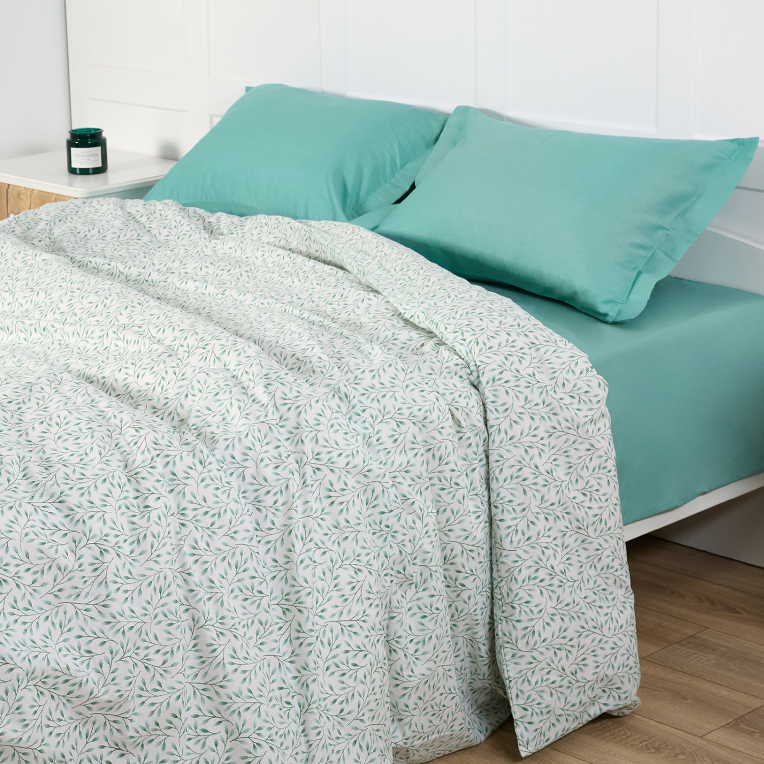 Пододеяльник Foglio, зеленый - фото № 3