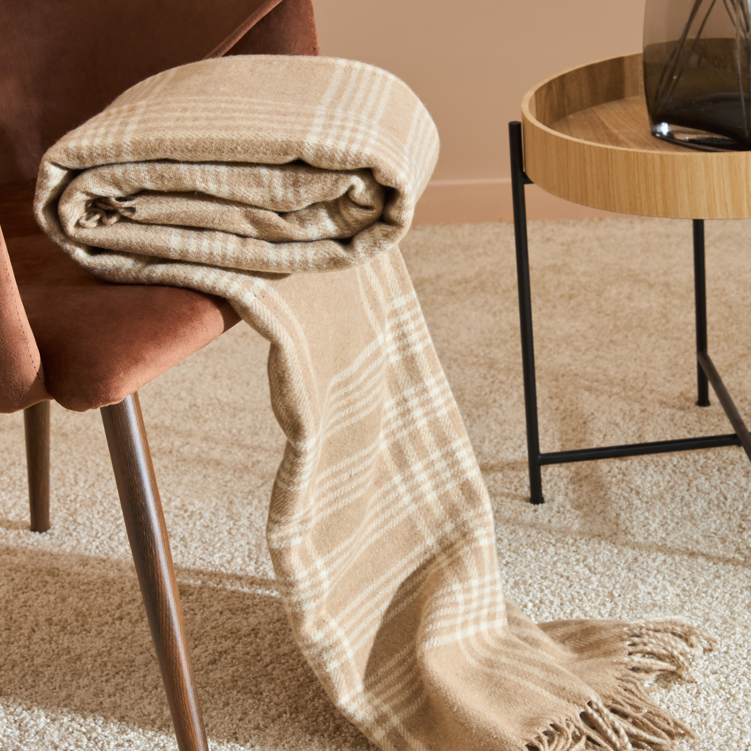 Плед Lana caliente, бежевый - фото № 3