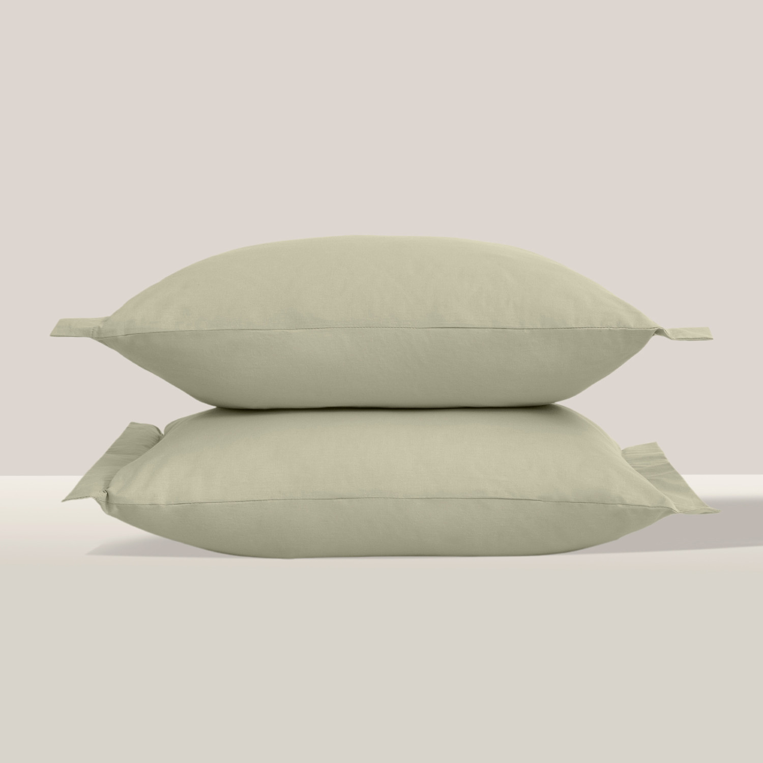 Комплект наволочек Светло-оливковый с ушками, перкаль - фото № 2