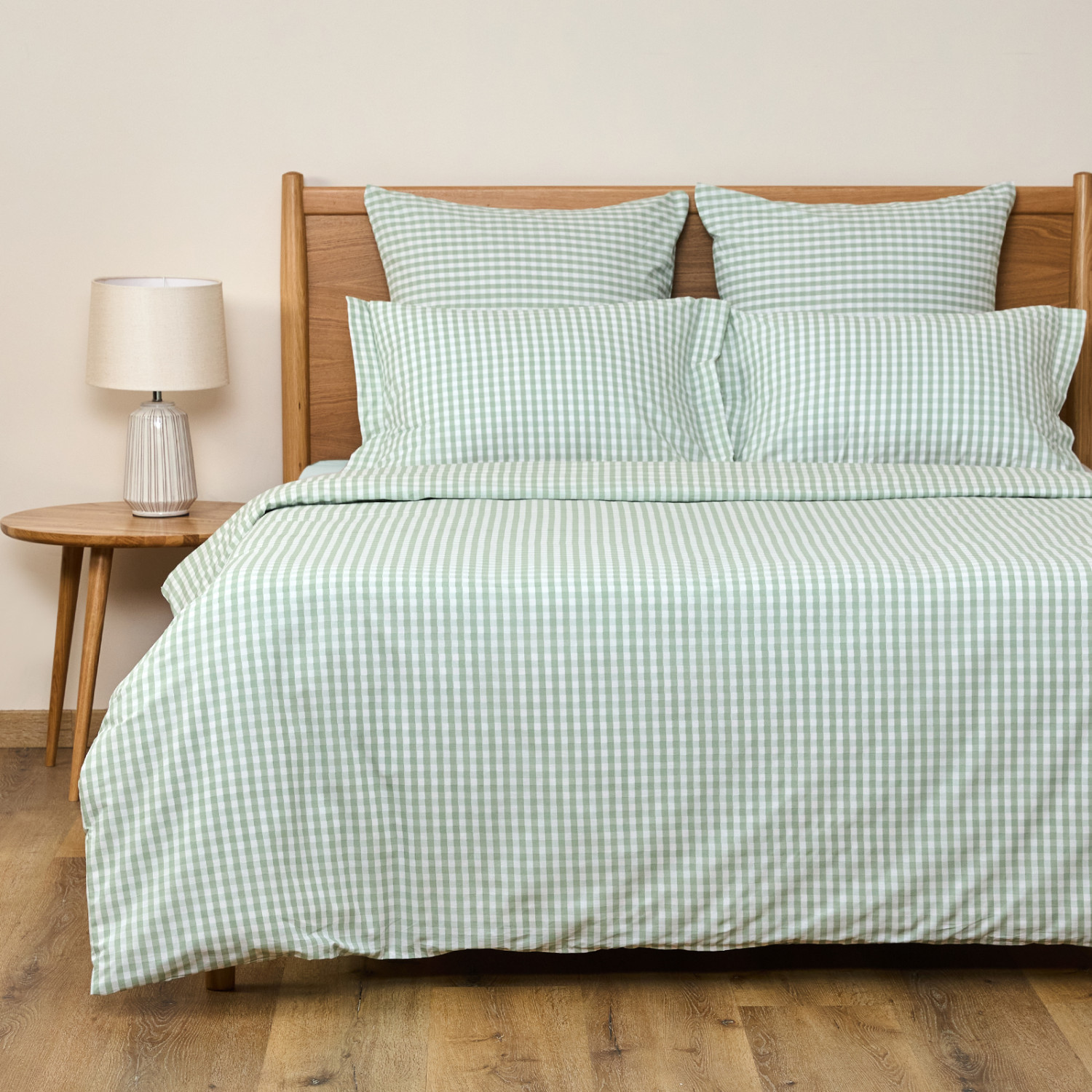 Постельное белье полукомплект Vichy, зеленое - фото № 3